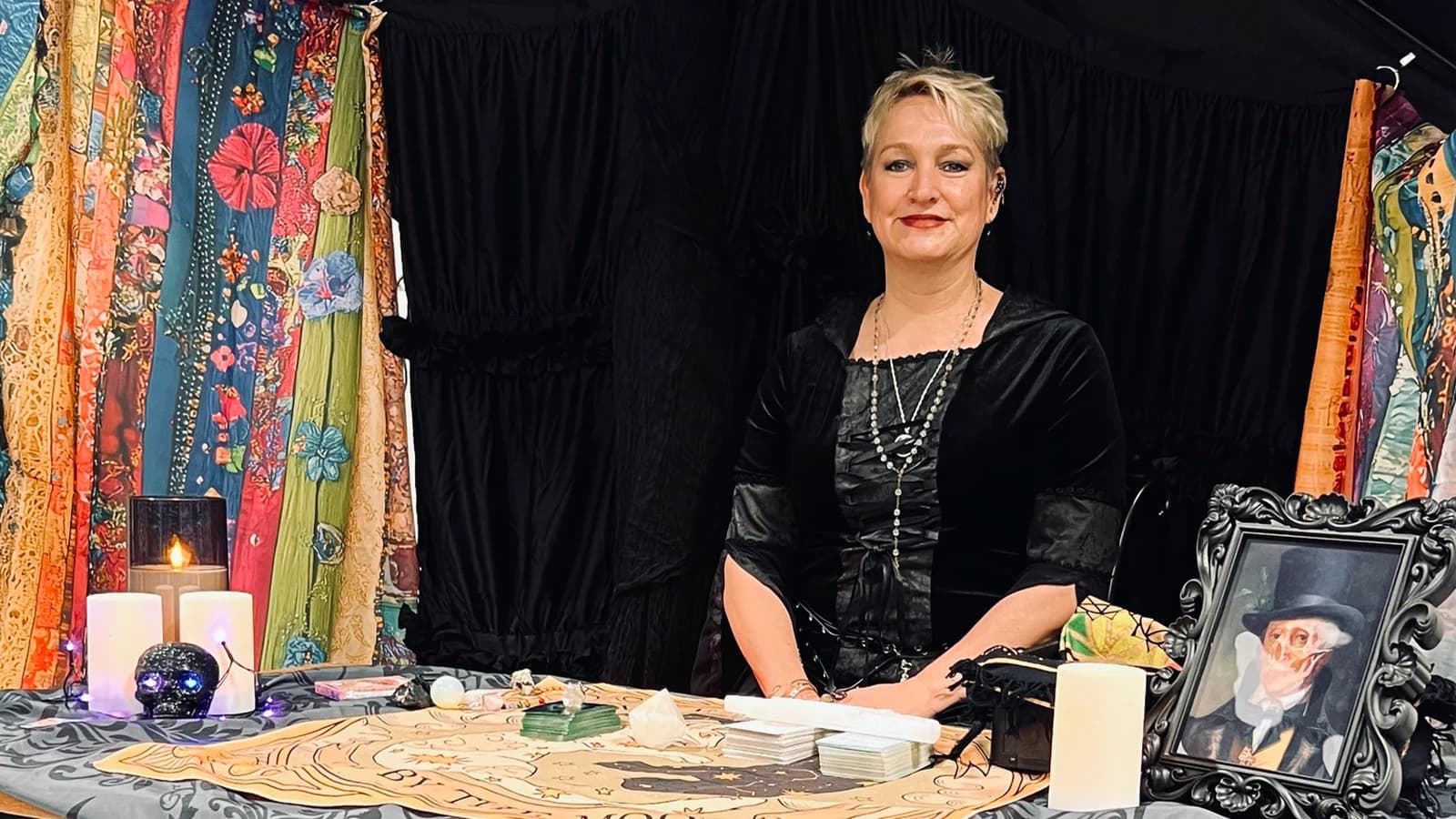 The Tarot Readings by Mamma T booth set up at an event